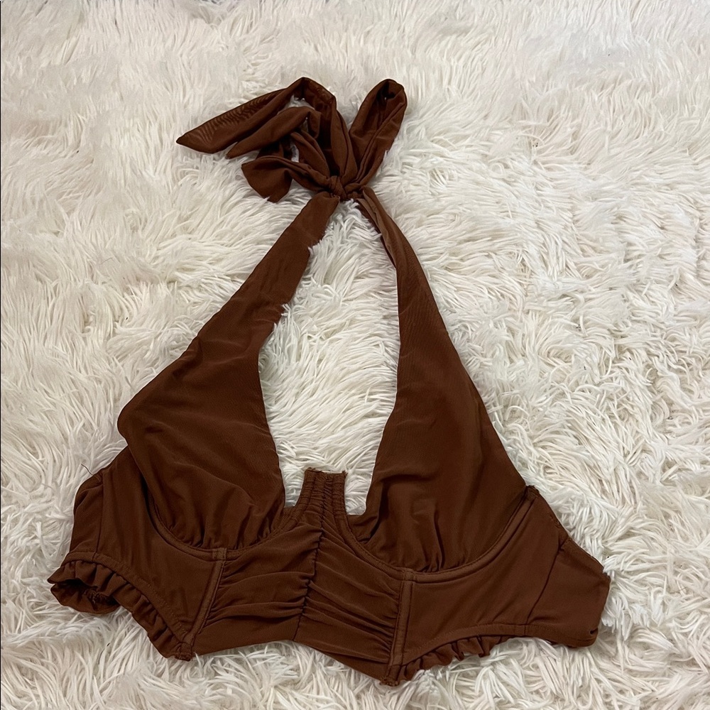 Brown Halter Crop Top